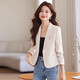Jian Ting Spring and Autumn Fashion New Off-White Small Suit Jacket Women's Korean Slim Short Casual Small Suit Top Single Off-White Suit L