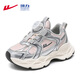 Warrior children's velvet shoes winter boys' warm dad's shoes girls' sports cotton shoes WZ-C279L silver gray pink 35