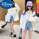 Disney Girls' Sun Protection Clothes Summer 25 Years New Children's Thin Air-Conditioning Shirts Summer Breathable Ice-Sense Skin Clothes for Middle and Large Children Color Purple 160 Recommended Height Around 155