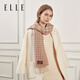 ELLE 100% sheep wool scarf for women winter warm gift box fashion houndstooth jacquard scarf shawl