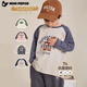 Little Pig Banner [7A Antibakteriell] Kinderdruck Langarm T-Shirt Garross koreanischer Stil Frühling und Herbst Kinderkleidung Baby Rundhals Basis Hemd Hemd Hemd Hemdschein Orange/Beige männlich 130 Empfohlene Höhe 110-120 cm