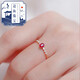 Qingyu quality ruby ring for women, Pa Shiyun French pigeon blood ring s925 silver inlaid with diamonds, light luxury commuting, ruby size 6