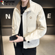 Woodpecker Jacket Men's 2025 Autumn and Winter New Slim Fit Color Block Jacket Versatile Top Plus Velvet and Cotton Fashion Cotton Clothes Black XL
