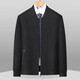 Middle-aged men's spring and autumn casual jackets, baseball collar jackets, stand collar spring and autumn thin casual tops, daddy clothes for men, black 2XL 185 yards 130-145Jin Jin is equal to 0.5 kg
