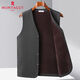 梦特娇（MONTAGUT）秋冬季中老年背心马夹男士加厚保暖外套宽松坎肩外穿爸爸装 浅灰色【加绒马甲】 加厚 2XL 建议115-135斤穿