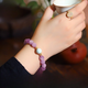 Wanke Violet Kunzite Bracelet Women's Cat Eye Lavender Purple Crystal Bracelet Birthday Gift for Friends 8mm