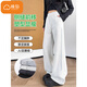 Cotton American Enge Version Straight Casual Hosen für Frauen 2025 Neue Frühlings- und Herbst-kleine Mode-Bananen-Sport-Joggingpants 212 Thread White [regelmäßig hohe Qualität 27,5] L 100-120jin [Jin ist 0,5 kg]