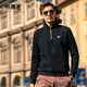 Mr. bu Bu Bu Bu Buy Leder Reißverschluss Halsband Männer Sweatshirt Neue schwarze altersreduzierende BT12187 Black S __165