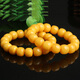 Xidian natural raw mineral beeswax old-style barrel beads single beads loose beads spaced beads Buddha beads bracelet single bead amber bracelet accessories diameter about 7mm single bead