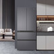 Haier smart home refrigerator 485 liter French style multi-door four-door 594mm ultra-thin body first-class energy efficiency dual frequency conversion air-cooled frost-free large capacity can be embedded in household refrigerator Leader 594mm ultra-thin + black gold purification + three-speed temperature change + first-class dual frequency conversion