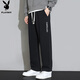 Playboy (PLAYBOY) casual pants men's pants men's autumn and winter wide-leg loose straight sports American sports pants black XL