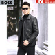 BOSS Haining Genuine Leather Jacket Men's 2025 New First Layer Sheepskin Korean Style Leather Jacket Business Casual Jacket Black S 165 Suitable for 120 Jin Jin equal to 0.5 kg or less
