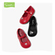Snafy Shopping Mall Same Style Baby Leather Shoes Spring and Autumn New Red Little Girls Soft Sole Anti-Slip Girls Single Shoes Cinnabar Red 26 Inner Length 16.6/Suitable for Foot Length 15.8cm