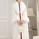 Gu Bing imitation mink imitation fur coat women's mid-length coat young style ladylike fur plush eco-friendly fur white large fur collar M