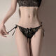 Black Sexy Sexy Panties Women's Lace Thong Bow Cute Hollow Open Crotch Women's Open T-Pants Pink One Size Fits 80150Jin Jin is equal to 0.5 kg