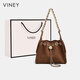 Viney new bag women's bag brand crossbody bag light luxury bucket bag birthday gift for girlfriend and wife coffee color high-end practical shoulder bag fashionable and versatile casual large capacity commuter armpit bag