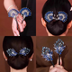 Retro hair twist clip on the back of the head, women's high-end hair ball head fixation artifact hair clip, ball hair accessory, blue peacock open-screen hair twist clip