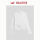HOLLISTER25 Autumn and Winter Y2K Waist Belted Poplin Bell Sleeve Shirt Women's 340-5490 White XS (160/80A)