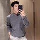 KAZUKI KURAISHI Kazuki Kuraishi business high-end stand-up collar sweater for men 2025 autumn new casual bottoming sweater gray M