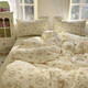 Pure cotton four-piece set of pure cotton bedding 2025 new fresh floral quilt cover dormitory bed sheet three-piece set for four seasons Rabbit's Joy 1.8m bed quilt cover 180*220 bed sheet 230*230 pillowcase 2