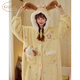 Gukoo Pajamas Women's Winter New Variety of Cute Women's Home Clothes Warm Hooded Cartoon Pajamas Custard M