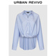 UR2026 Spring New Women's Temperament Contrast Color Striped Twist Blouse Shirt UWM250144 Blue Stripes S (XS-S)