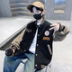 Children's clothing boys' autumn baseball uniform jacket 2025 spring and autumn new style autumn boys and older children cool and handsome clothes trend NN-1103 black 150