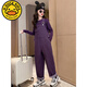 
G.DUCKKIDS Girls Overalls Set 2024 New Dopamine Children's Clothing Girls Big Children's Purple Fashionable Long Sleeve Pants Two-piece Set Set 160cm