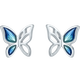 Saturday Fortune PT950 enamel butterfly platinum earrings B0910975, about 1.54g, a pair, birthday gift