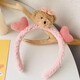 Bo Na Ling Super Cute Bear Headband Female 3D Cartoon Plush Doll Girl Heart Hairband Washing Hairpin Wide-brimmed Hair Accessory Pink Care Bear Hairband