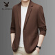 Playboy New Suit Men's Slim Small Suit Casual and Versatile Korean Style Handsome Trendy Solid Color Business Spring and Autumn Suit Jacket Two Buttons 1819 Dark Gray (Top) L 105-120Jin Jin equals 0.5 kg