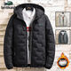 Crocodile (Aymoy) clothing men's winter casual thickened white duck down hooded winter jacket slim sports cotton clothes 9222 black 3XL (140-155Jin Jin equals 0.5kg)