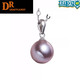 DR GRAFFCARNY Natural Freshwater Purple Pearl Pendant 925 Silver Necklace Buckle with Chain for Women Single Clavicle Silver Gold Plated Purple Pearl 13-14mm x 45cm