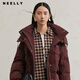 NEELLY Nali Shopping Mall's new winter style hooded mid-length casual commuter down jacket for women 90% white duck down Ankola red S