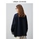 Вега Chang Denim Jacket для женщин 2025 Осень Новый контраст дизайн оценочного оклального дизайна.