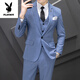 Playboy (PLAYBOY) high-end casual suit suit for men, Korean style business suit, three-piece suit, slim fit wedding groomsmen dress, high-end suit, apricot suit + vest + pants, waist tie XL (120~135Jin Jin is equal to 0.5kg)