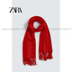 ZARA2025 Autumn New Men's Tassel Scarf 5875324 600 Official Authentic Red M (M)