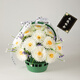 Jingga grave-sweeping fake flowers, Qingming flowers, simulated flowers, tombstones, chrysanthemum baskets, grave-going sacrificial supplies, 18-head flat chrysanthemum combination, 18-head flat chrysanthemum hand bouquet + flower basket, yellow and white