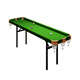 Pool table home mini five-point training artifact for adults, foldable home indoor five-point small practice. With rubber strips 2.1 meters three holes + folding bracket, 5 balls and 1 rod included