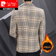 Pierre Cardin 2026 Velvet Suit Men's Jacket Casual Small Suit Men Korean Style Men's Winter Thickened Trendy Single Suit Gray XL 120-135
