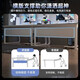 Double Computer Desk Desktop Bedroom Household Long Desk Couple Gaming Table Table and Chair Set Simple Office Desk Single-Basic Cool Black 140CM