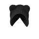 Cute woolen bear ears woolen knitted hat for women in autumn and winter, face-showing, small ear protection, big headband, cold hat, black-headband