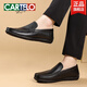 Herrenschuhe für Sommer neue oberste Schicht Cowhide Weiche Sohle-Ladung Herren echtes Leder atmungsaktives Geschäft Casual Leder Schuhe Black-16782-Komfortländische Lederoberfläche 38 Standard Lederschuhgröße