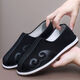 Inline lift autumn old Beijing cloth shoes men's retro Chinese style breathable, anti-odor and anti-slip handmade sprinkler shoes, layered bottomed Taoist old man shoes 13660 black 42