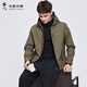 Dances with Wolves Light Outdoor Velvet Hooded Jacket Men's 2025 Autumn New Commuting Casual Youth Warm Jacket 1043 Khaki 701 L (175)