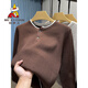 Scarecrow old money style Henry collar sweater long-sleeved bottoming shirt men's autumn and winter two-button inner sweater men's sweater beige XL 175