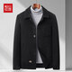 Hongdou 2025 New Lapel Jacket Men's Jacket Autumn and Winter Casual Business Wool Woolen Short Men's Clothing Black M