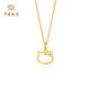 Chinese jewelry cute kitten gold necklace female KT cat pure gold pendant clavicle chain birthday double 11 gift for girlfriend and wife about 0.3g pure gold cat pendant + free silver chain