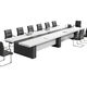 Nordic light luxury conference room office conference long table conference table and chair combination simple training modern negotiation table warm white + iron gray 2.0 meter conference table