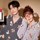 Gong Die Light and Soft Crayon Shin-chan Couple Pajamas Women's Spring and Autumn Cartoon Long Sleeve Men's Home Clothes Set